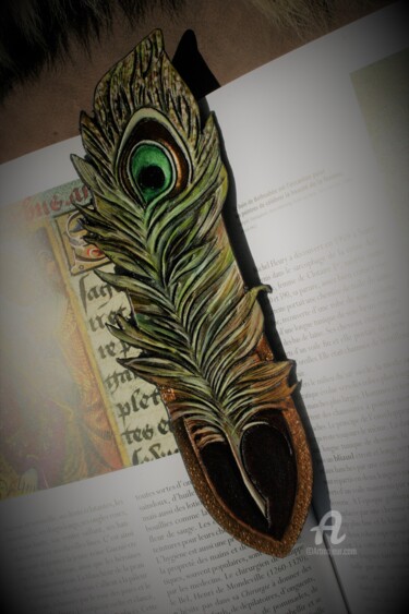Handwerk mit dem Titel "Marque-page Plume d…" von Margaery, Original-Kunstwerk