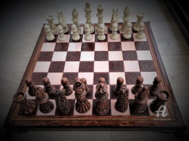 Artisanat intitulée "Jeu d'échecs Echiqu…" par Margaery, Œuvre d'art originale