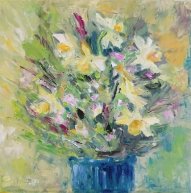 Malerei mit dem Titel "Spring flowers.jpg" von Marga Natzer, Original-Kunstwerk, Öl