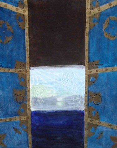 Pintura titulada "Puerta al interior" por Elvira Margalef, Obra de arte original, Oleo