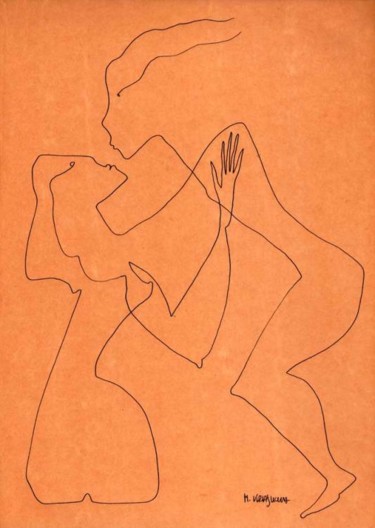 Tekening getiteld "erotyk 5" door Margalit (Malgorzata Krasucka), Origineel Kunstwerk
