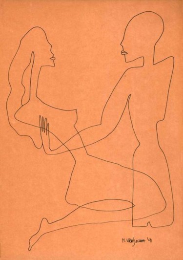 Tekening getiteld "erotyk 6" door Margalit (Malgorzata Krasucka), Origineel Kunstwerk