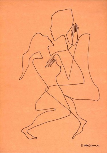 Tekening getiteld "erotyk 9" door Margalit (Malgorzata Krasucka), Origineel Kunstwerk