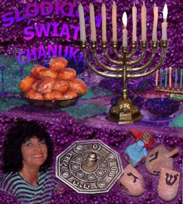 Digital Arts titled "chanuka e-kartka" by Margalit (Malgorzata Krasucka), Original Artwork, Collages