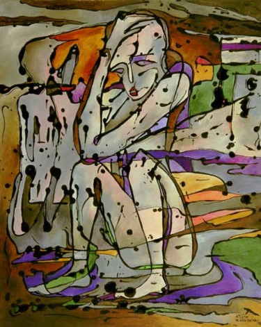 Peinture intitulée "No.N44 cicle Emotio…" par Margalit (Malgorzata Krasucka), Œuvre d'art originale, Huile