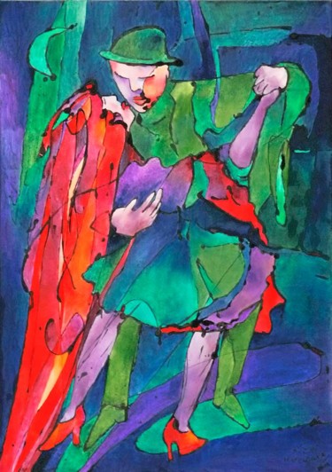 Painting titled "Tango 3" by Margalit (Malgorzata Krasucka), Original Art, Oil