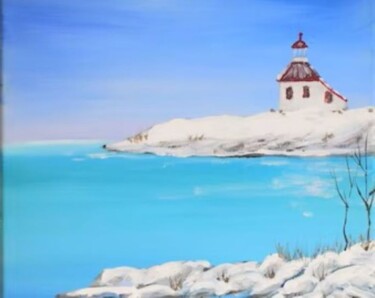 Schilderij getiteld "McKay Island Lighth…" door Margaret Allen, Origineel Kunstwerk, Acryl
