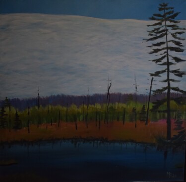 Malerei mit dem Titel "Beaver Pond At Hiaw…" von Margaret Allen, Original-Kunstwerk, Acryl