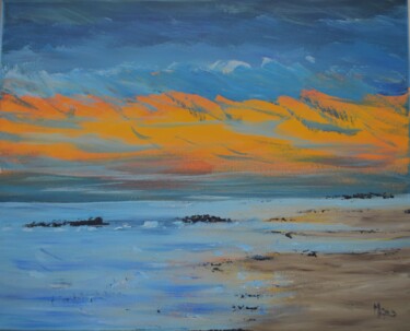 Ζωγραφική με τίτλο "Grand Isle Sunset-…" από Margaret Allen, Αυθεντικά έργα τέχνης, Ακρυλικό
