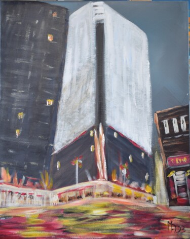 Pittura intitolato "Big City Bright Lig…" da Margaret Allen, Opera d'arte originale, Acrilico