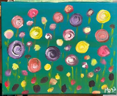 Schilderij getiteld "Wildflowers-abstrac…" door Margaret Allen, Origineel Kunstwerk, Acryl