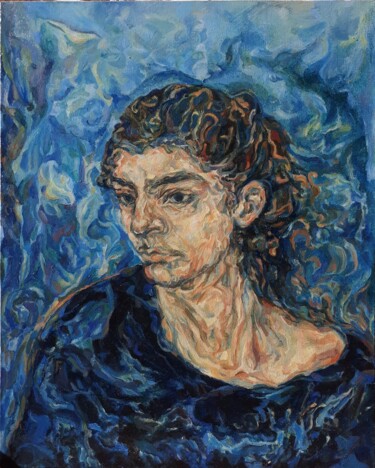 Painting titled "Anxiety" by Margaret Babayan, Original Artwork, Oil