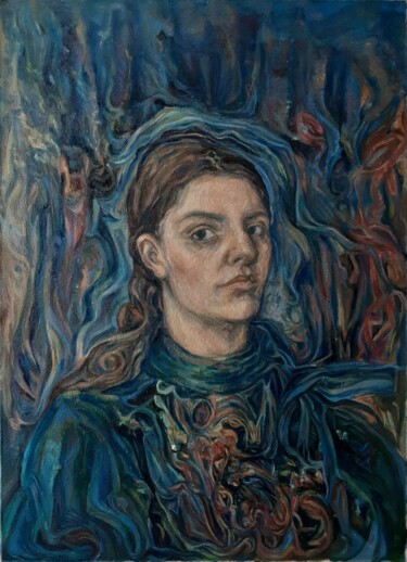 Painting titled "Self portrait" by Margaret Babayan, Original Artwork, Oil