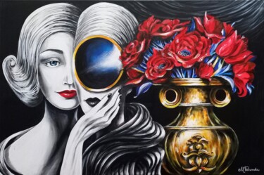 Malerei mit dem Titel "DISSOLVE  IN  BLUE" von Margaret Petrovska, Original-Kunstwerk, Acryl