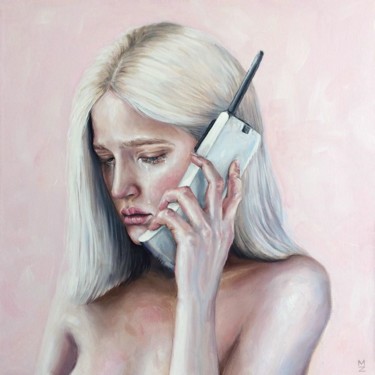 Painting titled "Bed News" by Margarita Zemskova, Original Artwork, Oil