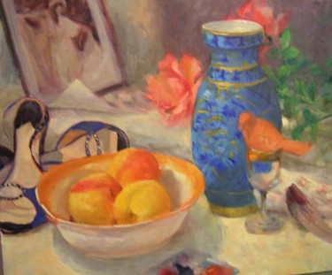 Painting titled "A Peachy Dream" by Margaret Aycock, Original Artwork, Oil