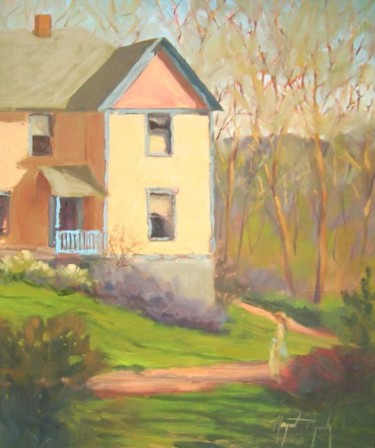 Painting titled "Eureka Springs Home" by Margaret Aycock, Original Artwork, Oil