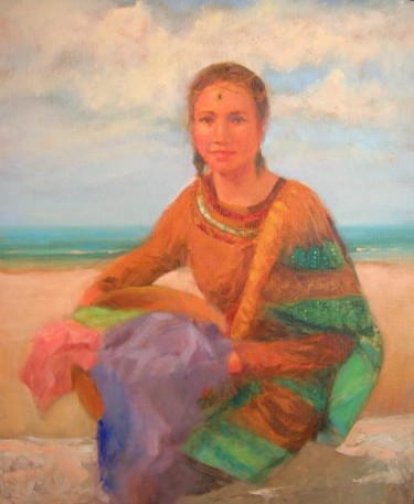 Painting titled "Girl from the Phili…" by Margaret Aycock, Original Artwork, Oil