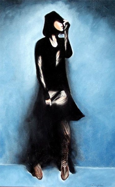 Painting titled "Fashion Girl" by Margaret Zita Coughlan, Original Artwork, Oil