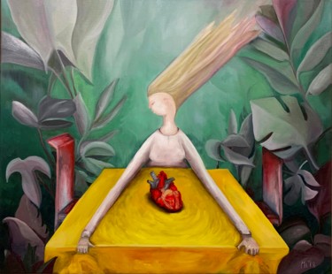 Painting titled "Le sacrifice de la…" by Margarita Ado, Original Artwork, Oil