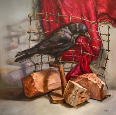 Peinture intitulée "Broken cage" par Margarita Ado, Œuvre d'art originale, Huile
