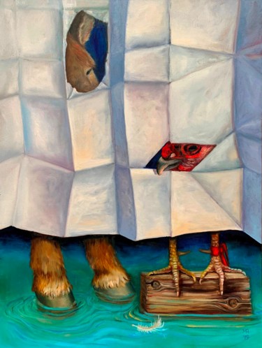 Malerei mit dem Titel "Domestic conversati…" von Margarita Ado, Original-Kunstwerk, Öl