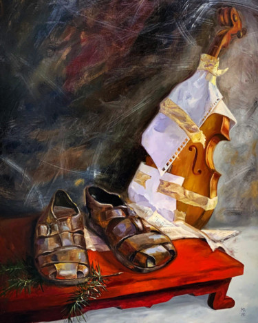 Painting titled "A Story of One Pair…" by Margarita Ado, Original Artwork, Oil