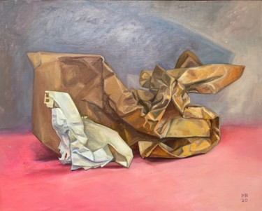 Painting titled "Cranes" by Margarita Ado, Original Artwork, Oil
