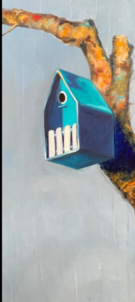 Painting titled "Home" by Margarita Ado, Original Artwork, Oil