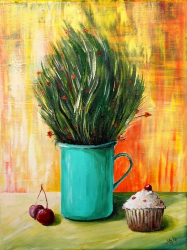 Painting titled "The Breakfast story" by Margarita Ado, Original Artwork, Acrylic