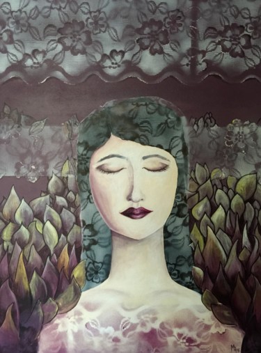 Painting titled "Yesterday's bride" by Margarita Ado, Original Artwork, Acrylic