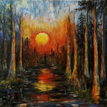 제목이 "Сонный рассвет"인 미술작품 Margarita Bakhur로, 원작, 기름