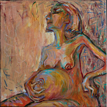 Картина под названием "In anticipation" - Margarita Dyushko, Подлинное произведение искусства, Акрил Установлен на Деревянна…
