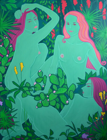 Peinture intitulée "Driades" par Margarita Felis, Œuvre d'art originale, Acrylique