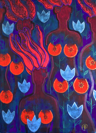 Composition2 Peinture intitulée "Composition2" par Margarita Felis, Œuvre d'art originale, Acrylique