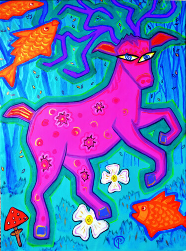 Pintura intitulada "Goat" por Margarita Felis, Obras de arte originais, Acrílico