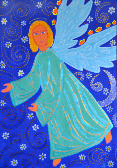Pintura intitulada "Angel" por Margarita Felis, Obras de arte originais, Acrílico
