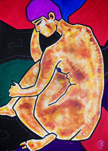 Картина под названием "Nude a0006" - Margarita Felis, Подлинное произведение искусства, Акрил