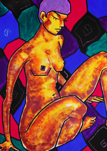 Malerei mit dem Titel "Nude a0004" von Margarita Felis, Original-Kunstwerk, Acryl