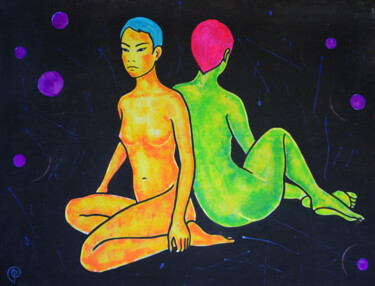 Painting titled "Nude 00013" by Margarita Felis, Original Artwork, Acrylic