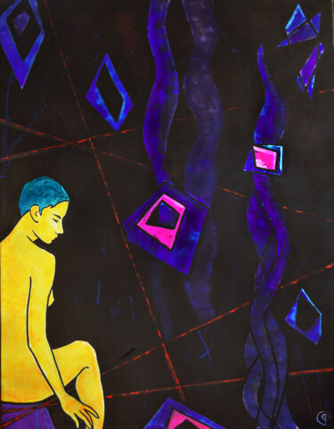 Painting titled "Nude 0003 Transitio…" by Margarita Felis, Original Artwork, Acrylic