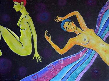 Schilderij getiteld "Nudes 0002 Transiti…" door Margarita Felis, Origineel Kunstwerk, Acryl
