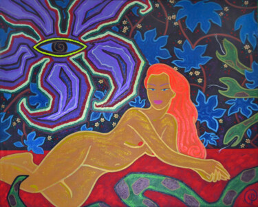 Картина под названием "Flower" - Margarita Felis, Подлинное произведение искусства, Акрил