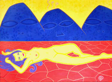 Картина под названием "Eruption" - Margarita Felis, Подлинное произведение искусства, Акрил