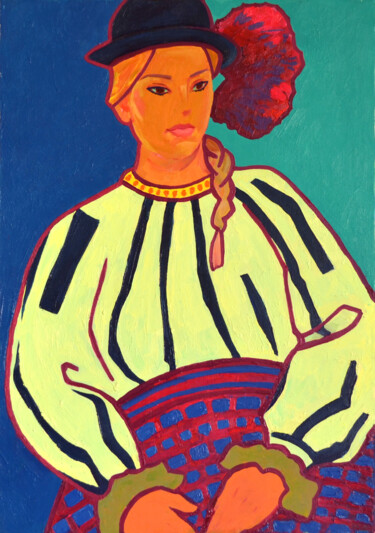 Pintura intitulada "Portrait of a girl…" por Margarita Felis, Obras de arte originais, Óleo