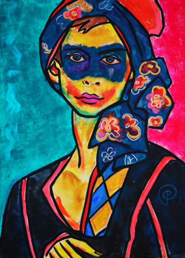 Картина под названием "Harlequin" - Margarita Felis, Подлинное произведение искусства, Акрил