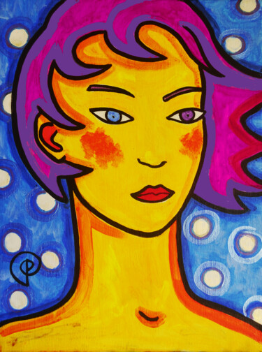 Painting titled "Woman with differen…" by Margarita Felis, Original Artwork, Acrylic