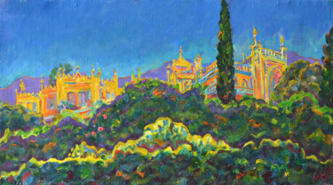 Painting titled "Palace on the sun" by Margarita Felis, Original Artwork, Oil