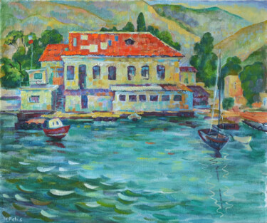 Painting titled "Balaklava the bay" by Margarita Felis, Original Artwork, Oil