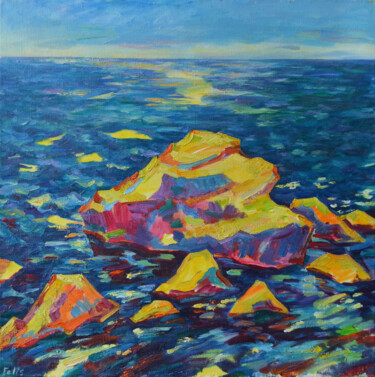 Malerei mit dem Titel "The sea" von Margarita Felis, Original-Kunstwerk, Öl
